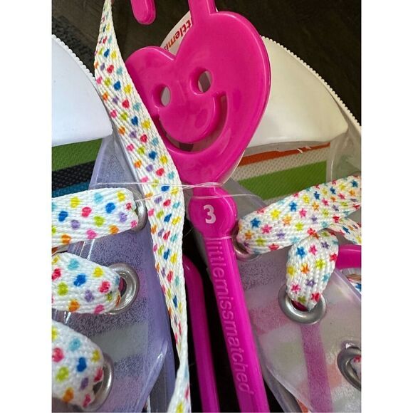 Little Miss matched Girls Multicolor Clear Slip-on Shoes Jelly Size 3 Youth New - Picture 2 of 6